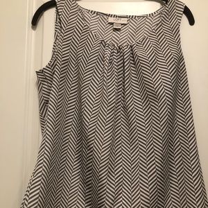 Loft Sleeveless Gray Blouse Petite Medium